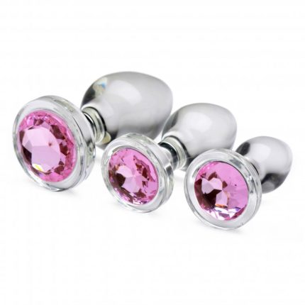 Anaalplug set van glas