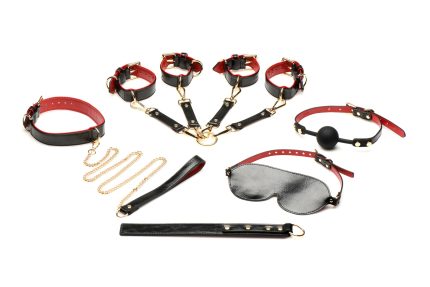 Voel genot van de blinddoek en opwinding van de ballgag
