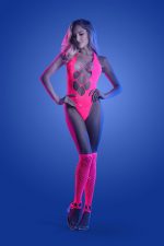 Rhinestone teddy met open delen