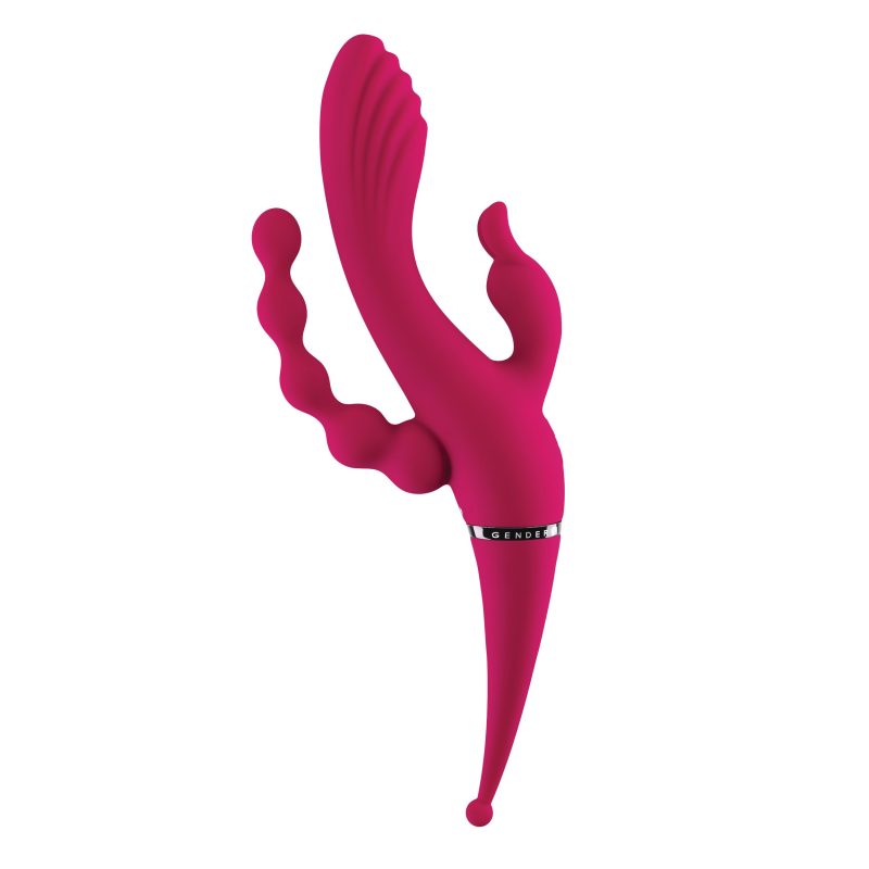 Krachtige vibrator voor vierdubbele stimulatie