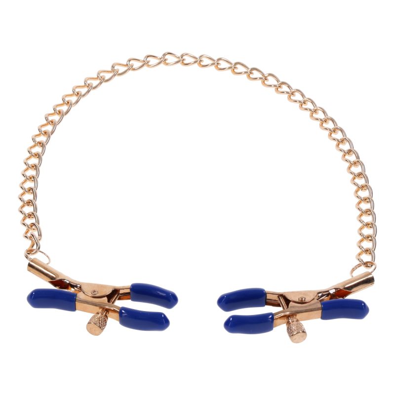 Elegante tepelklemmen met gouden ketting