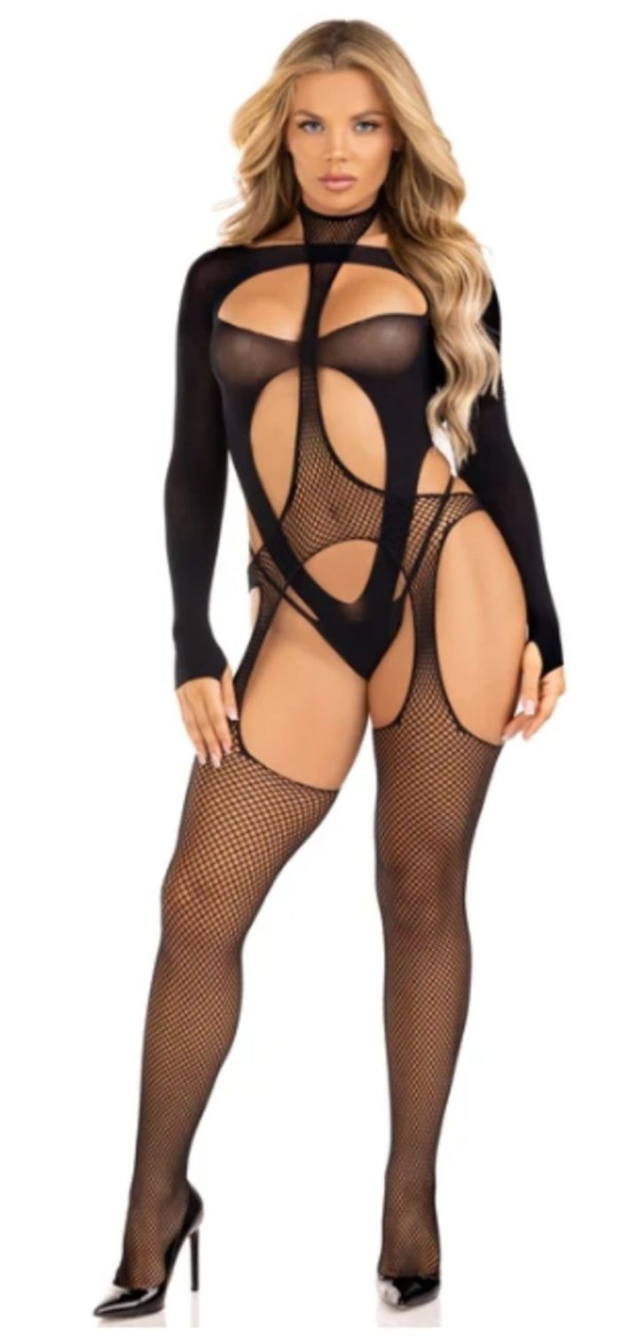 Halter visnet bodystocking