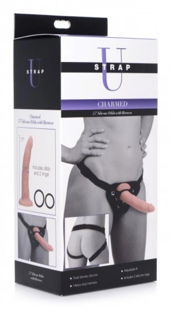 Realistische Dildo Met Harnas - 19.5 cm. - Afbeelding 2