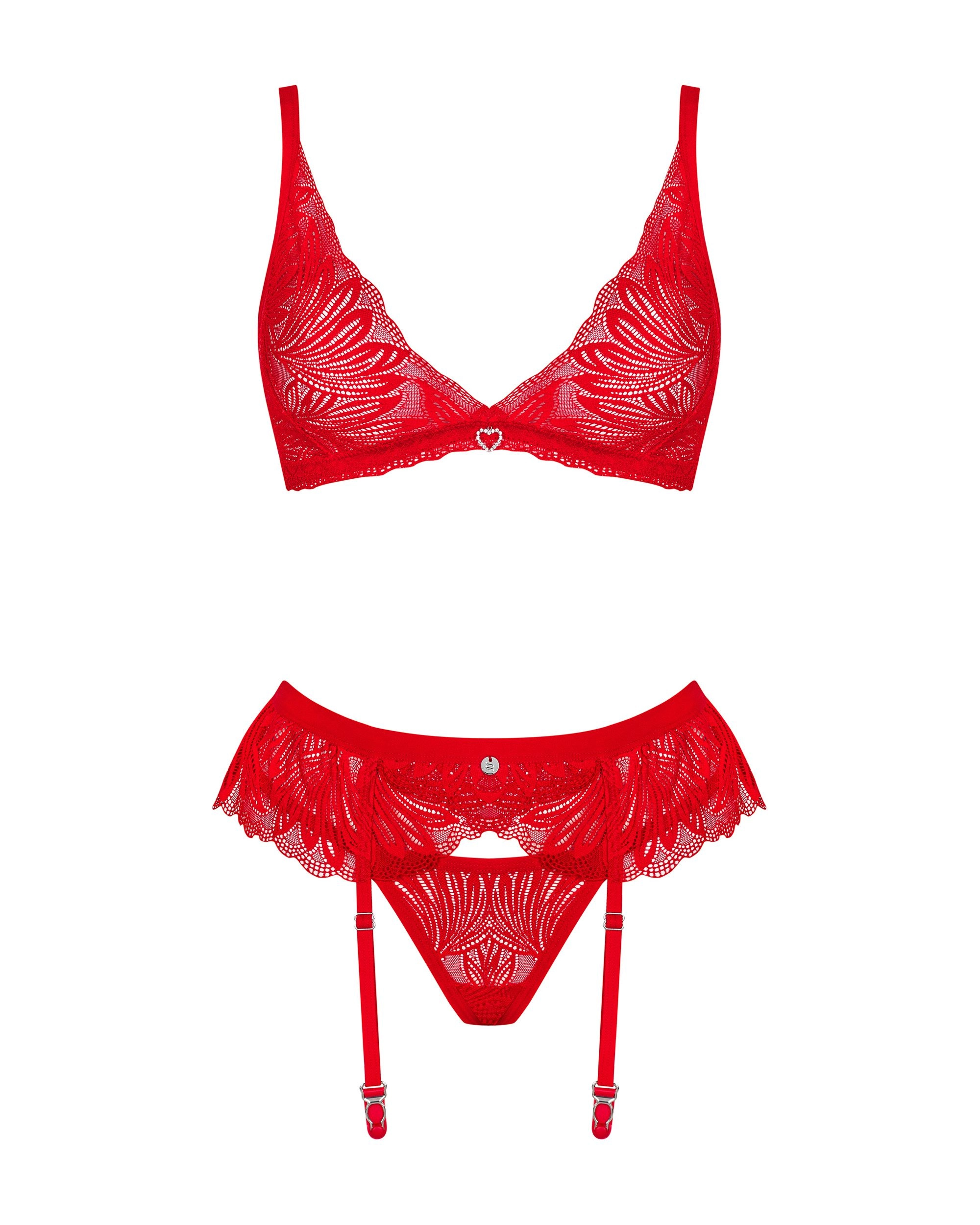 Obsessive - Chilisa Driedelige Set - Rood - Afbeelding 3