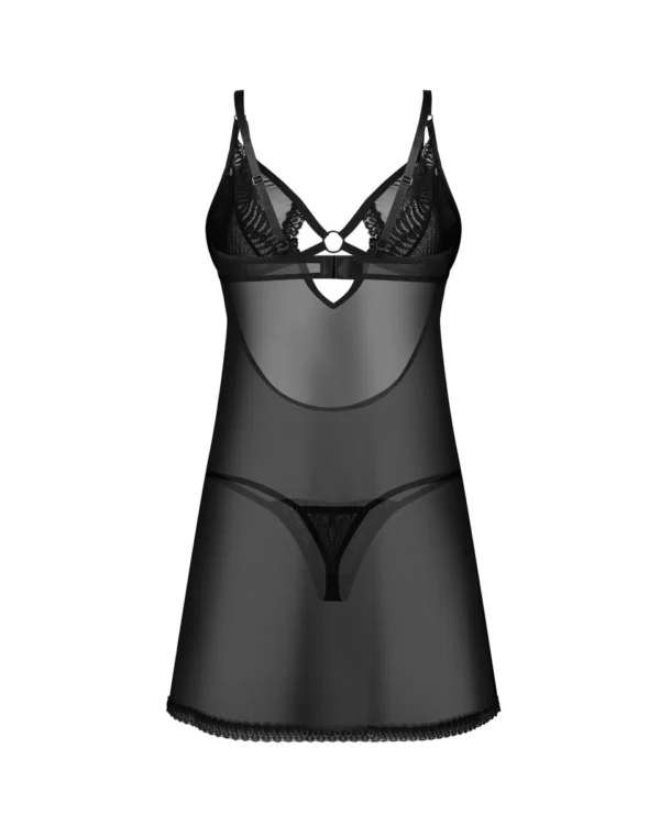 Obsessive – Babydoll & String – Zwart - Afbeelding 2