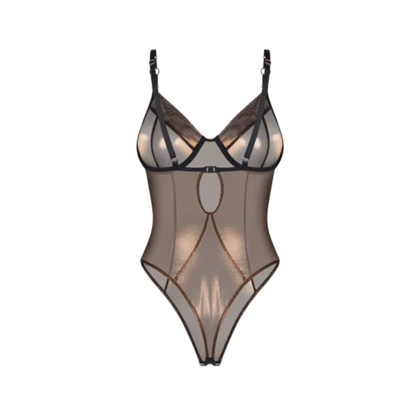 Obsessive – Soranna Crotchless Teddy – Brown - Afbeelding 4