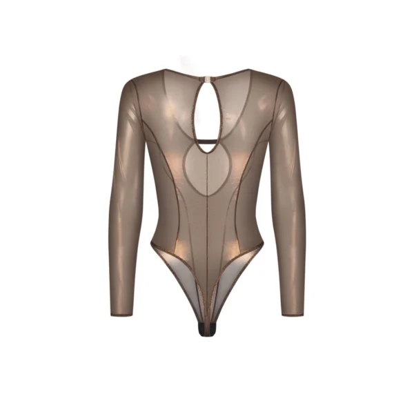 Obsessive – Soranna Long-Sleeved Crotchless Teddy – Brown - Afbeelding 6