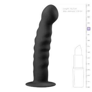 EasyToys Anal - Zwarte Siliconen Dildo Met Zuignap - 14 cm