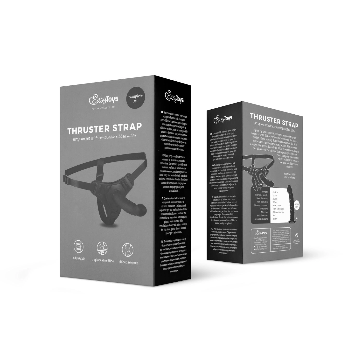Easytoys Fetish - Siliconen Strap-On - Gebogen - Afbeelding 7