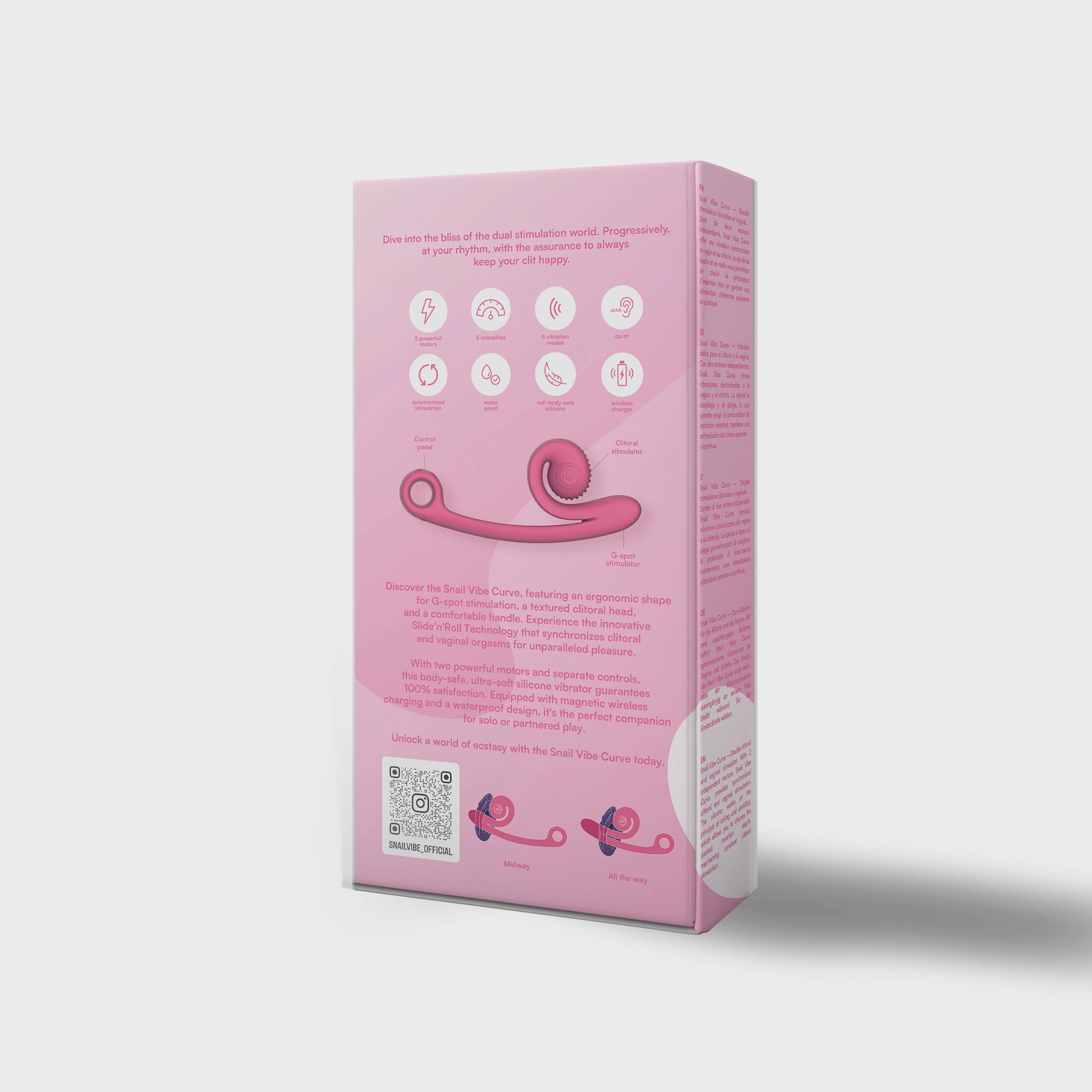 SVibe - Snail Vibe Curve Duo Vibrator - Roze - Afbeelding 4
