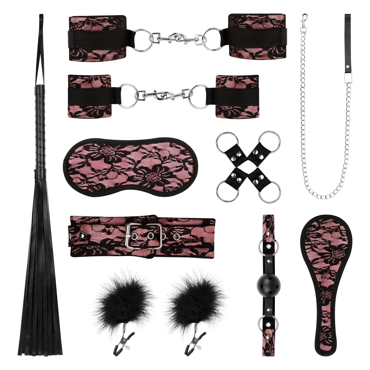 Bedroom Fantasies - Bound by Lace - 8-delige SM Set - Roze - Afbeelding 2