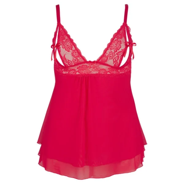 Cottelli Collection - Babydoll Met Half Open Cups (t/m 4 XL) - Afbeelding 2