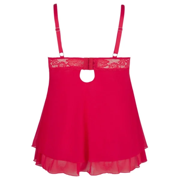 Cottelli Collection - Babydoll Met Half Open Cups (t/m 4 XL) - Afbeelding 3